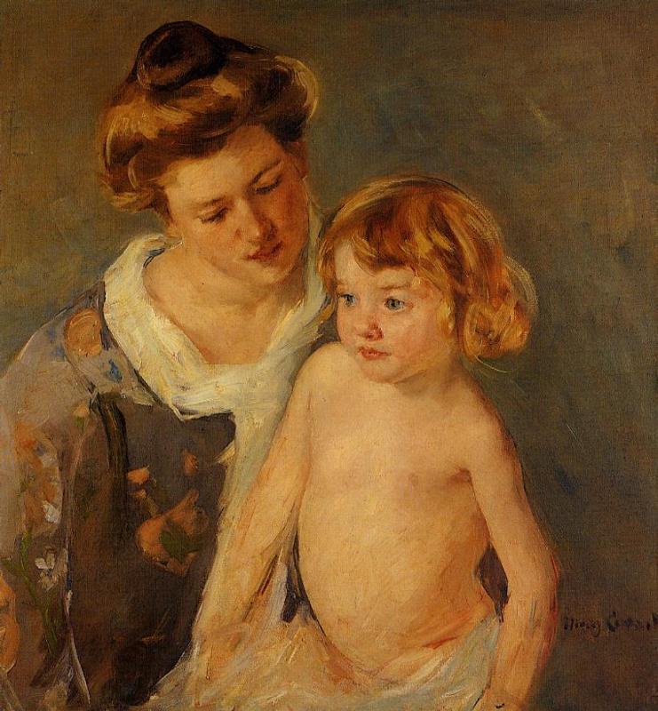 Jules Standing by His Mother - Mary Cassatt Painting on Canvas